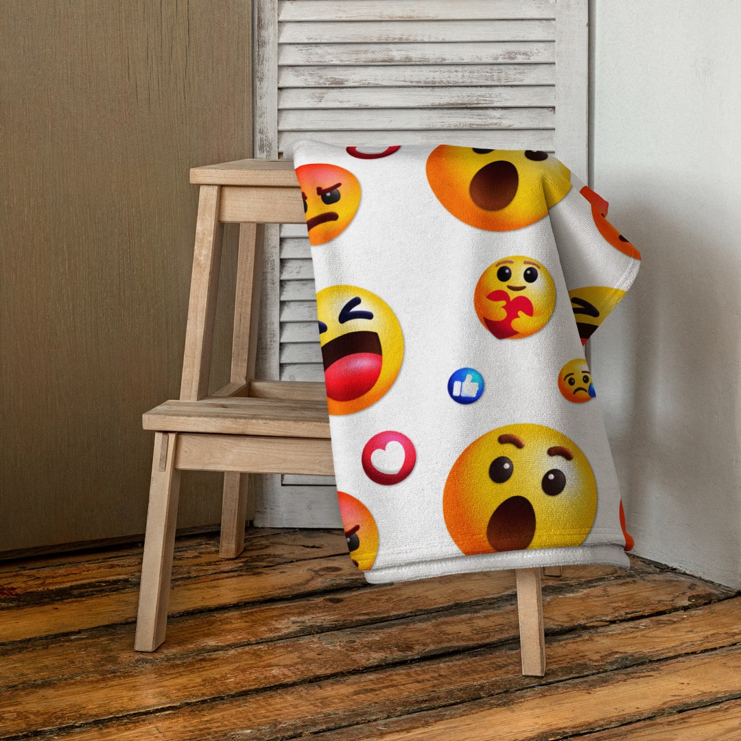 Towel Gift Towel Emojis Towel Beach Towel Pool Towel Etsy