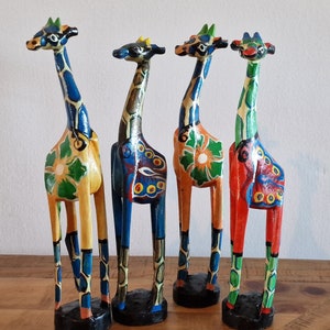 Wooden Hand Painted Giraffe - 25cm tall