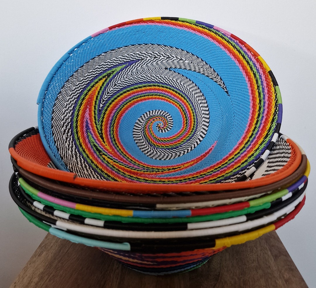 African Telephone Wire Baskets LARGE Etsy