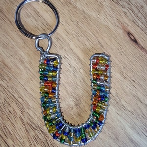 Beaded Alphabet Keyrings - U to Z