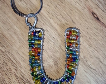 Beaded Alphabet Keyrings - U to Z
