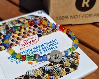 Beaded African Bracelets - Bees, Frogs, Lion