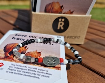 Beaded African Bracelets - Rhino, National Parks, Oceans, Elephants, Malaria