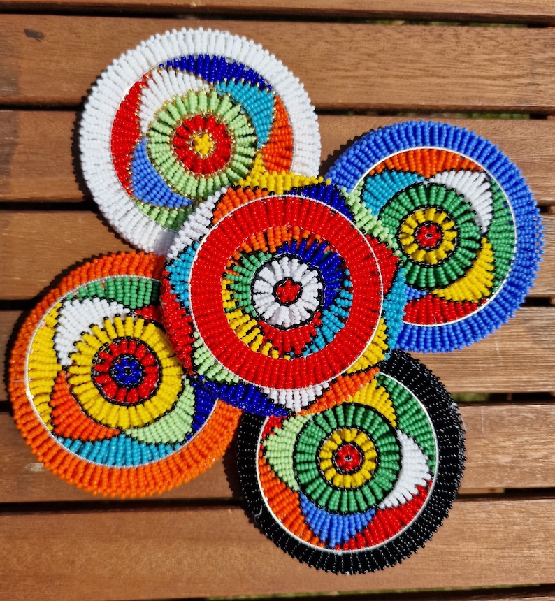 Beaded Coasters (set of 6) - Etsy