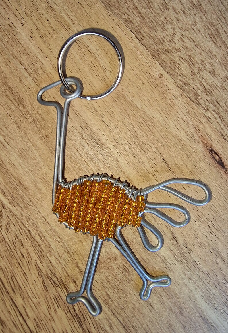 Beaded African Animal Keyrings - Buffalo, Warthog, Lizard, Ostrich ...