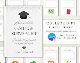 Custom Graduation Gift Card Book, College Survival Kit, For When You Gift for Graduate, College Care Package, Printable Gift Card Holder