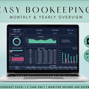 Small Business Bookkeeping Template, Excel Bookkeeping Spreadsheet, Business Expense Tracker, Sales Tracker, Accounting Template
