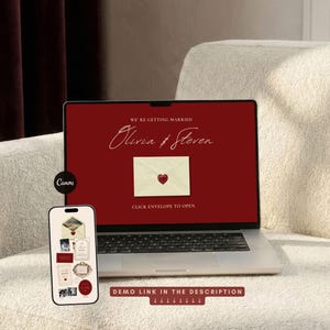 Szablon strony internetowej na wesele Old Money z RSVP: Klasyczne bordowe cyfrowe zaproszenie Canva
