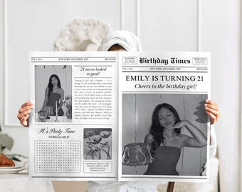 Editable Birthday Newspaper Template, Custom Birthday Newspaper, Birthday Newspaper For Photoshoot, Newspaper Invitation, Large Newspaper