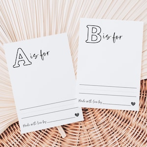 Blanko Alphabet Buch, ABC Baby Shower Malbuch, Babys erstes ABC Buch, Baby Shower Aktivitäten, Baby Shower Gastspiel, Instant Download