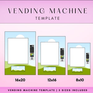 Vending Machine Template | 8x10 12x16 16x20 | Blank Template | Money Panel Png | Easter Vending Machine | Editable Canva Template | Digital