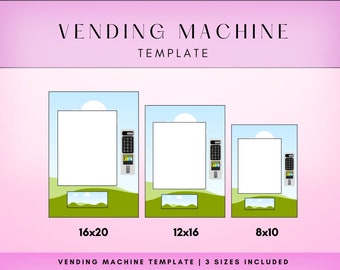 Vending Machine Template | 8x10 12x16 16x20 | Blank Template | Money Panel Png | Easter Vending Machine | Editable Canva Template | Digital