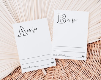 Blank Alphabet Book, ABC Baby Shower Coloring Book, Baby's First ABC Book, Baby Shower Activities, Baby Shower Guest Game, Instant Download