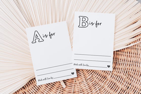 Blank Alphabet Book, ABC Baby Shower Coloring Book, Baby's First ABC Book, Baby Shower Activities, Baby Shower Guest Game, Instant Download