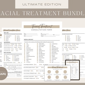 Professional Facial Treatment Forms,EDITABLE Esthetician Forms,Facial Consent Forms,Printable Beauty Salon Forms,Facial Consultation Form