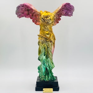 Victory of Samothrace Statue, Winged Victory Nike Sculpture Plated Ombré, Goddess of Victory, Louvre Museum Copy Statue, Handmade Art Decor
