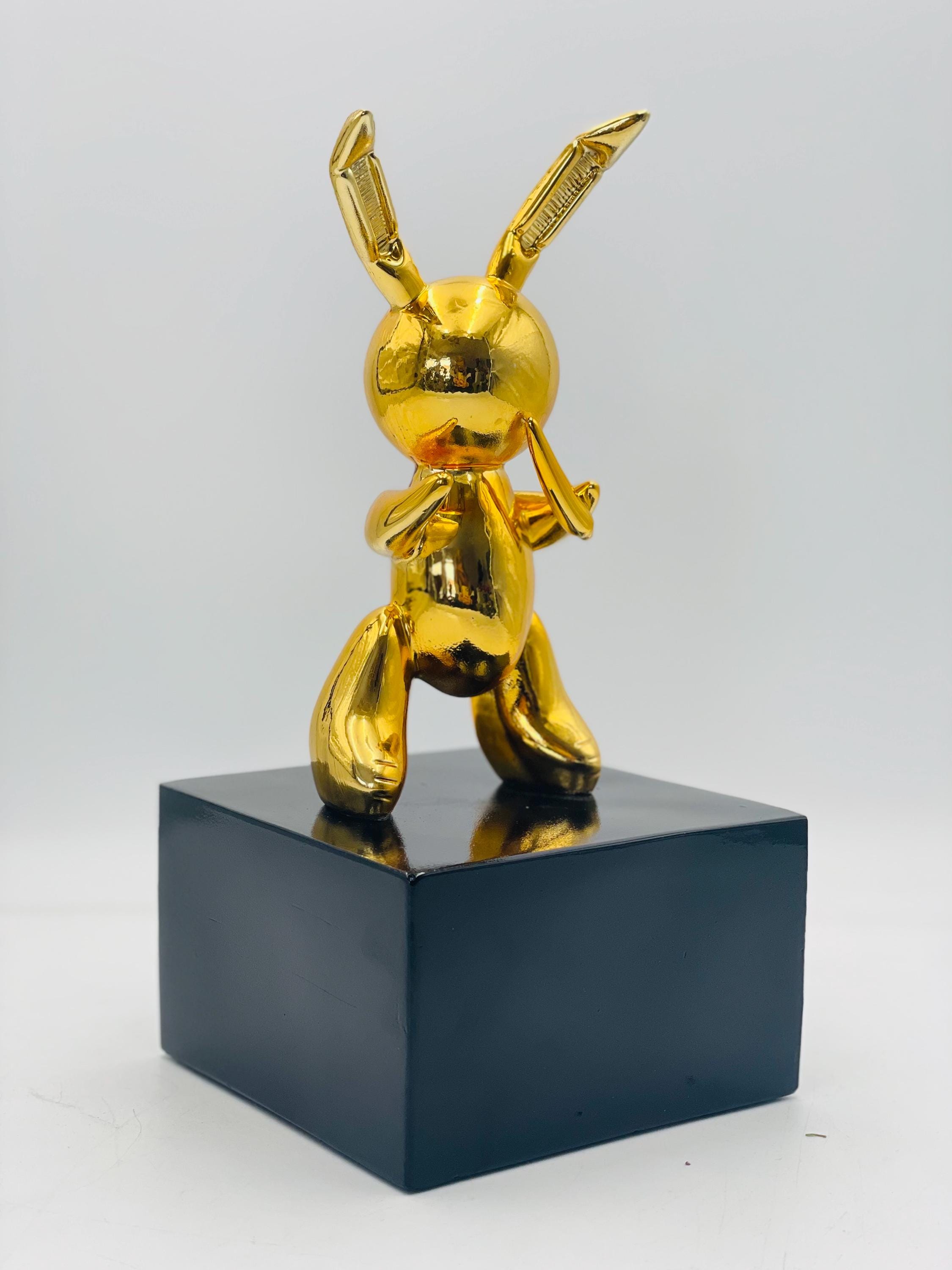 Gold Chrome Balloon Rabbit Sculpture | Designer Pop Art Statue ...