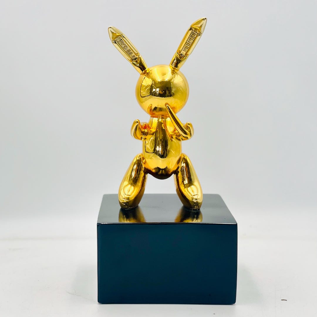Gold Chrome Balloon Rabbit Sculpture | Designer Pop Art Statue ...
