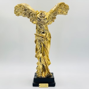 Victory of Samothrace Statue, Winged Victory Nike Sculpture Plated Ombré, Goddess of Victory, Louvre Museum Copy Statue, Handmade Art Decor