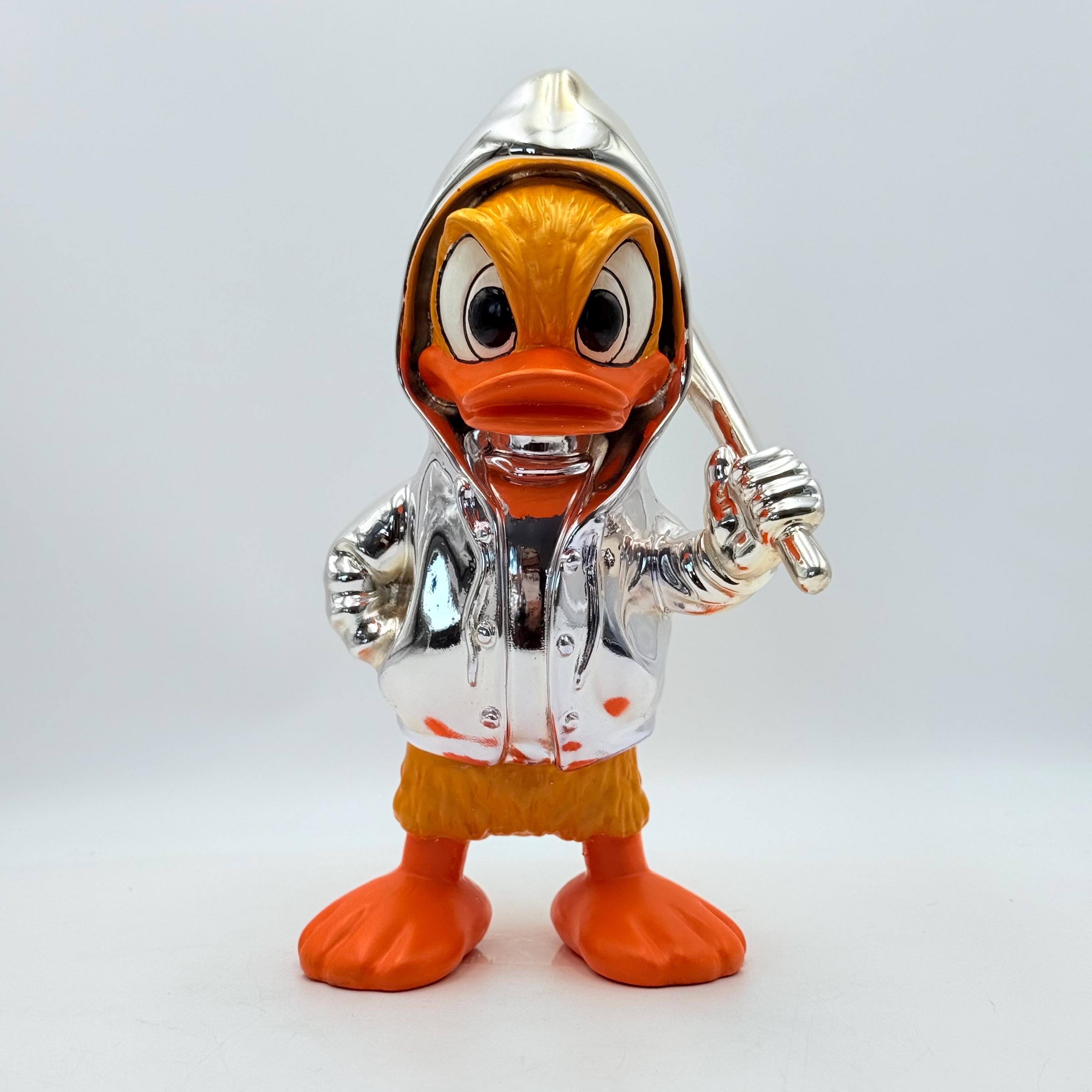 DUXX Silver Chrome Sculpture – Street Pop Art Donald Duck Figurine
