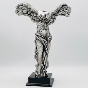 Rustic Aged Nike Statue, Pop Art Victory Bust, Winged Nike Victory of Samothrace, Greek Statue, Handmade Resin Sculpture Christmas Gift Idea