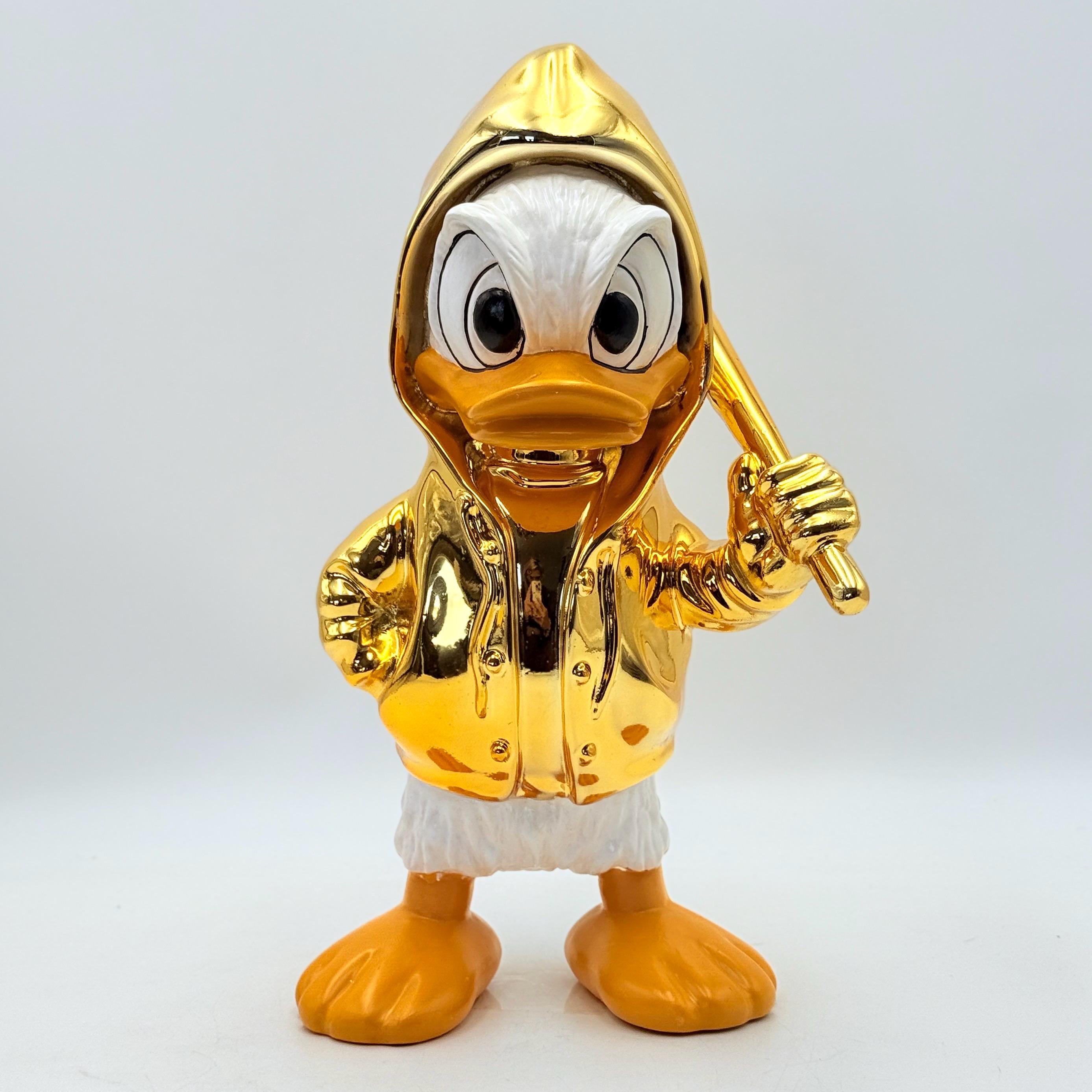 Handmade Donald Duck Sculpture: Golden Chrome Hoodie, Pop Art