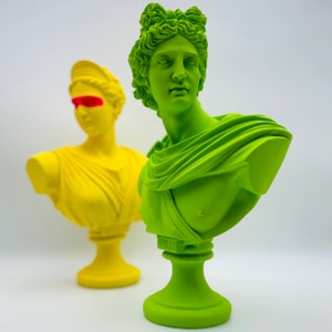 Pop Art Sculpture, Green Apollo Belvedere Statue Greek Art, Roman God Apollo Sculpture, Custom Gift Home Decor Object, Handmade Gift Idea