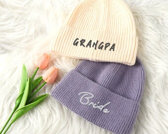 Personalized Embroidered Beanie Winter Hat Classic Beanies for Adults Winter Beanies Warm Hats Custom Beanie Custom Text Hats