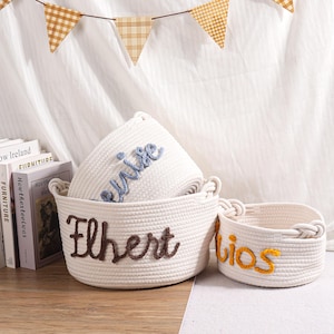 Name Handmade Basket, Home Storage Basket, Baby Shower Gift, Baby Toy Basket, Toy Basket,  Toy Basket Name Newborn monogram Baby Name Gift