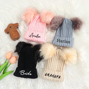 Kundenspezifische gestickte Kinderwintermütze, Baby- und Jungenmütze, Kleinkind-Wintermütze, gestrickte Babymütze, Baby-Namensmütze, kundenspezifische Namensmütze