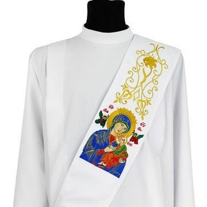 Marian deacon &quot;Our Lady of Perpetual Help&quot; stole Vestment SDH26