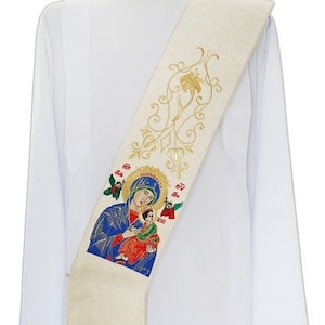Marian deacon stole &quot;Our Lady of Perpetual Help&quot; Vestment SDH26