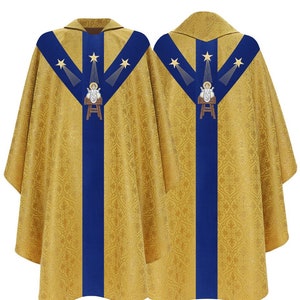 Semi-Gothic chasuble &quot;Christmas&quot; with stole Vestment