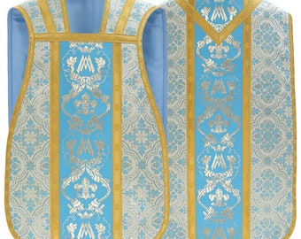 Marian Roman chasuble with stole, maniple, burse and chalice veil Vestment R081