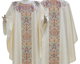 Gothic chasuble with stole Vestment VARIOUS COLORS