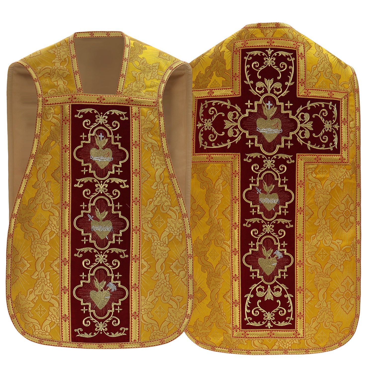 Roman chasuble with stole, maniple, burse and chalice veil Vestment R822