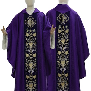 Gothic chasuble &quot;IHS&quot; with stole Vestment