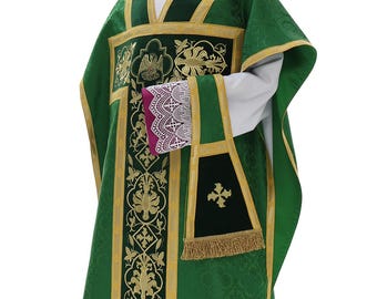Casulla San Felipe Neri con estola, manípulo, bolsa y velo cubrecáliz VARIOS COLORES