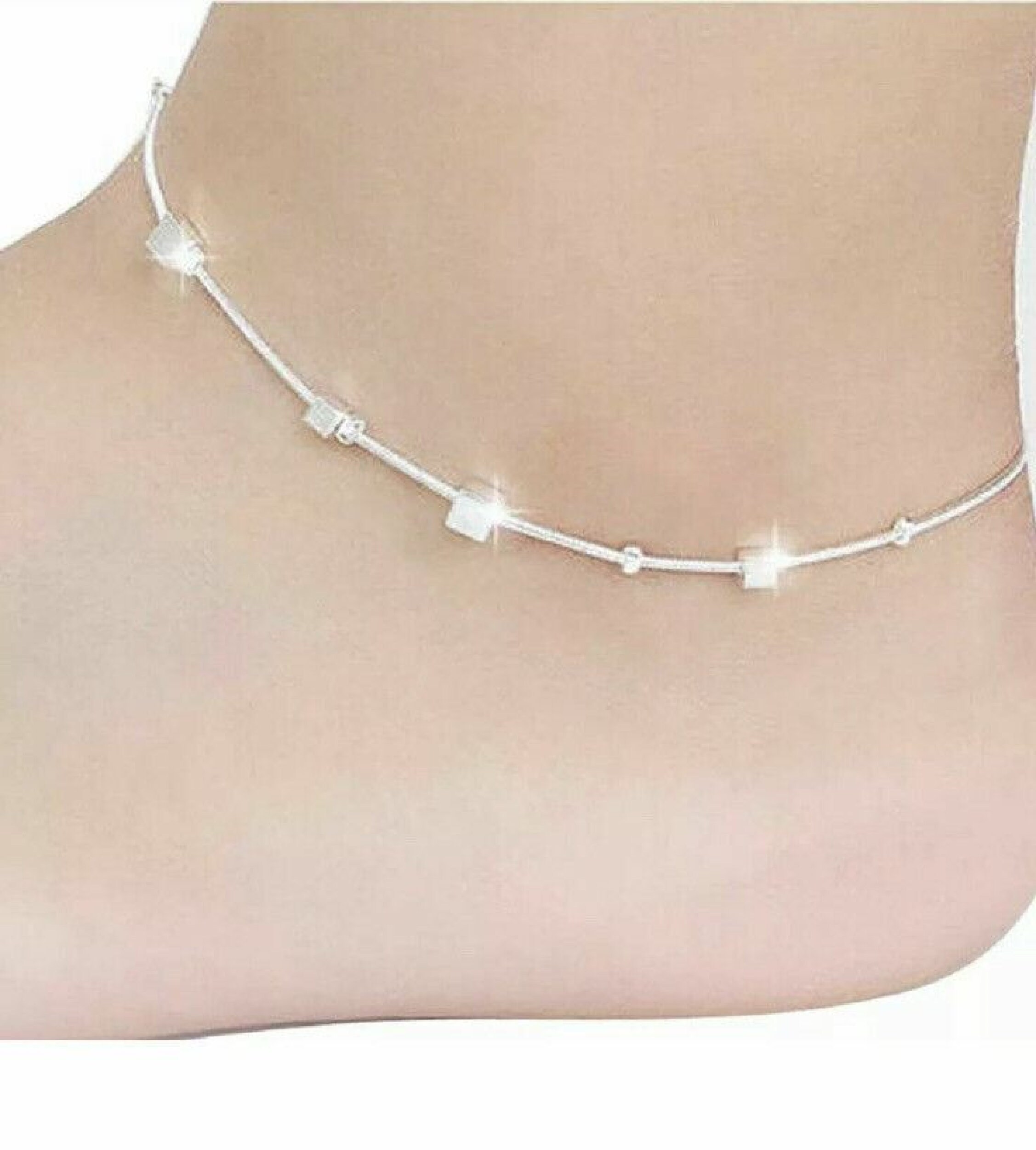 Silver chain for girl deals leg
