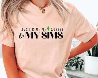 Camiseta de jugador de Coffee & Sims: Camisa cómoda de algodón - Regalo para adolescentes