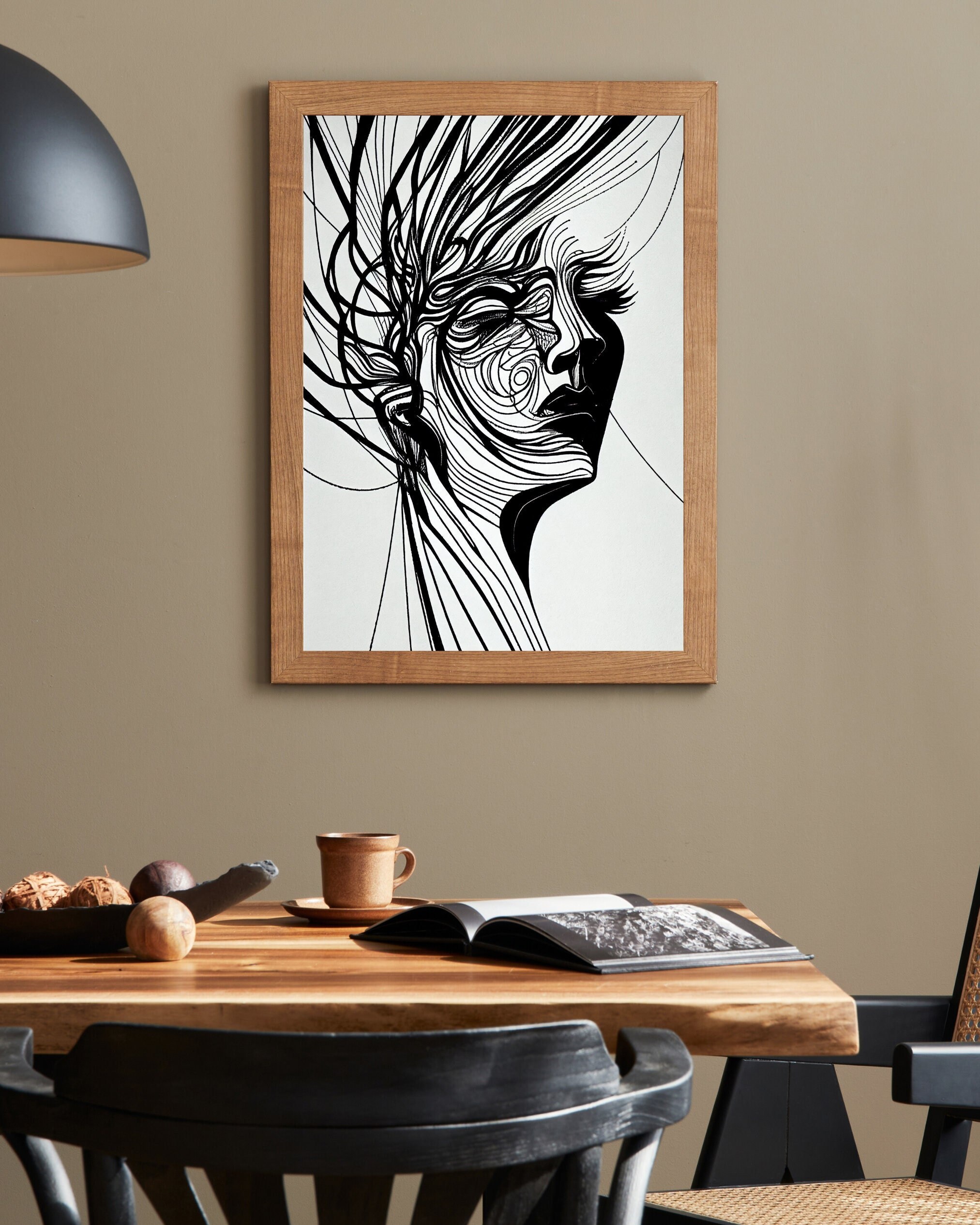 Abstract Line Art Lady Print | Minimalist Wall Art | 2:3 Aspect Ratio ...