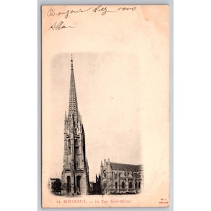 Postal Antigo França Bordeaux La Tour Saint-Michel 0291