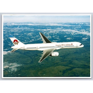 Carte postale America West Airlines avion Boeing 757-200 voyage #948