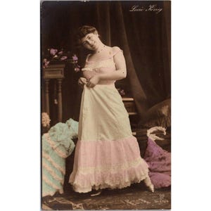 Carte postale antique Risque Lucie Konig RPPC teintée George Gerlach GG Company Germany Ser 270/4 #1015