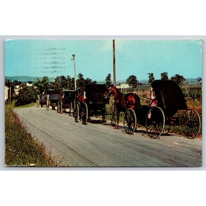 Cartão postal Vintage Saudações dos Menonitas do País Holandês da Pensilvânia 0803