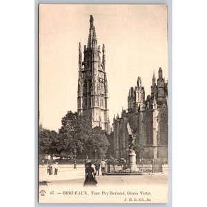 Carte postale France Antique Bordeaux Tour Pey Berland Gloria Victis 0290