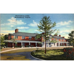 Vintage 1940s Postcard – Williamsburg Lodge, Williamsburg VA – Linen, C.T. Art-Colortone, Mailed   849