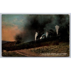Vintage Ansichtskarte D & RG Train Crossing Soldat Gipfel Salt Lake City Utah 573