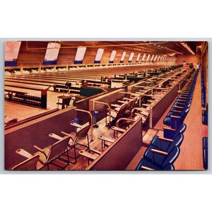 Cartolina Vtg Panorama Sunset Bowling Ctr Warner Bros Hollywood California 0529