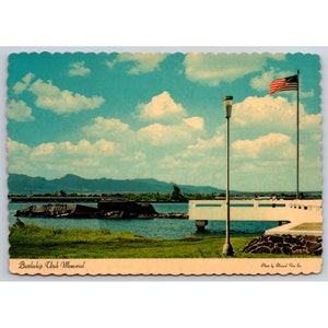 Carte postale vintage Cuirassé Utah Memorial Ford Island Rare 0351
